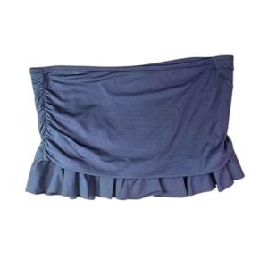 Beach House Swim Skirt Navy 12 Ruched Sides Ruffle Hem Resort